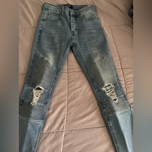 Blue Biker Jeans